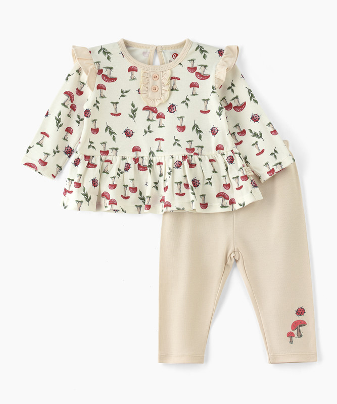 Elegant Kids Newborn Girl's Top & Bottom Set - Multicolor - 2 Pcs