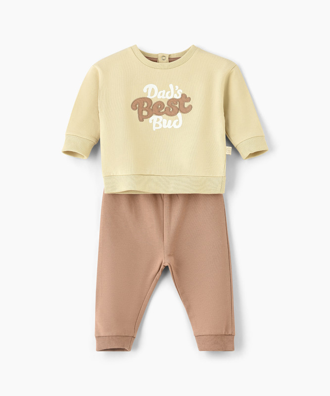 Elegant Kids Dad's Best Bud Newborn Boys Top & Bottom Set - Multicolor - 2 Pcs