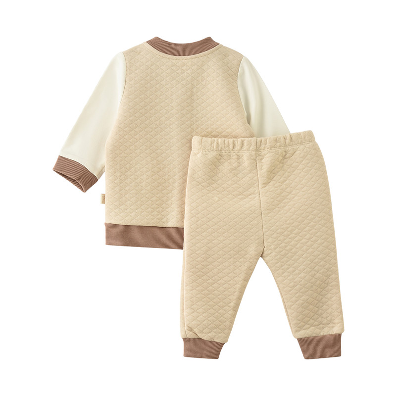 Elegant Kids Baby Boys' Long Sleeves Top & Pants - Beige - 2 Pcs