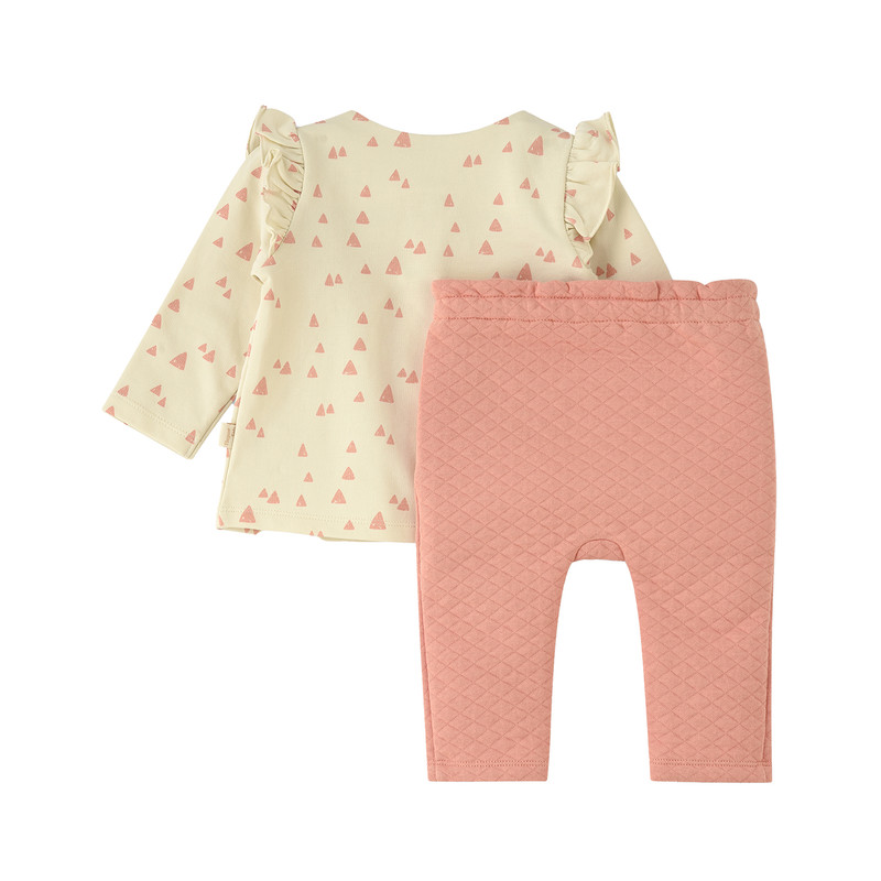 Elegant Kids Baby Girls' Long Sleeves Top & Pants Beige/Pink - 2 Pcs