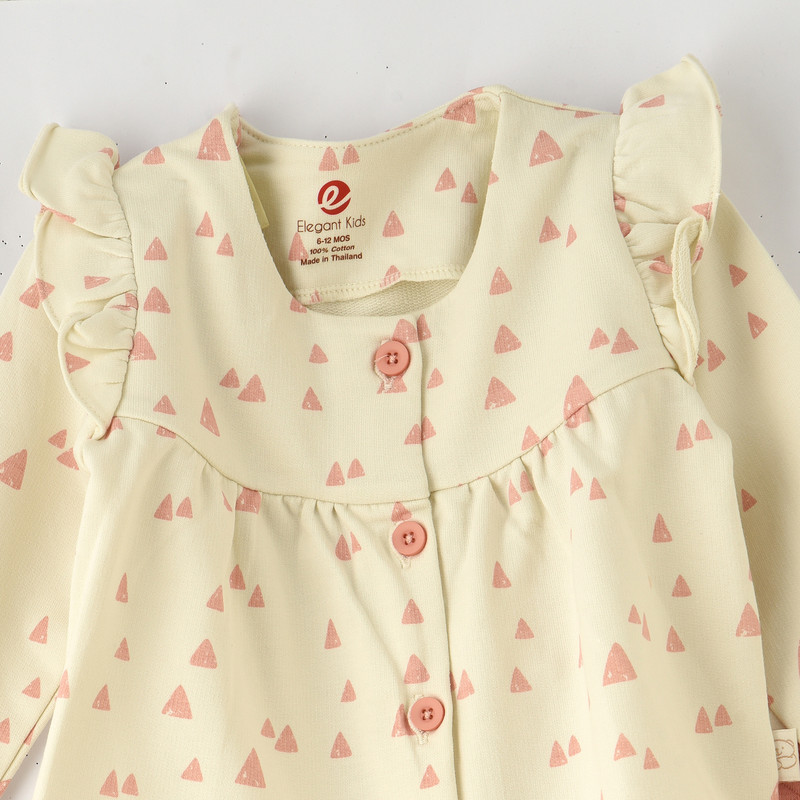 Elegant Kids Baby Girls' Long Sleeves Top & Pants Beige/Pink - 2 Pcs