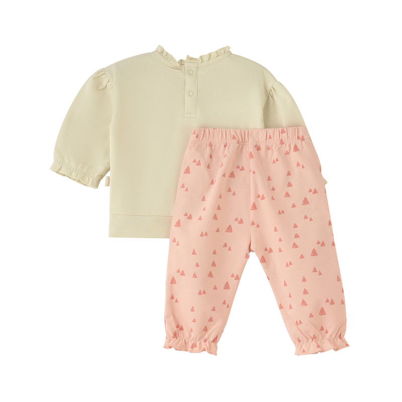 Elegant Kids Baby Girls' Cotton Top & Pants Beige/Pink - 2 Pcs