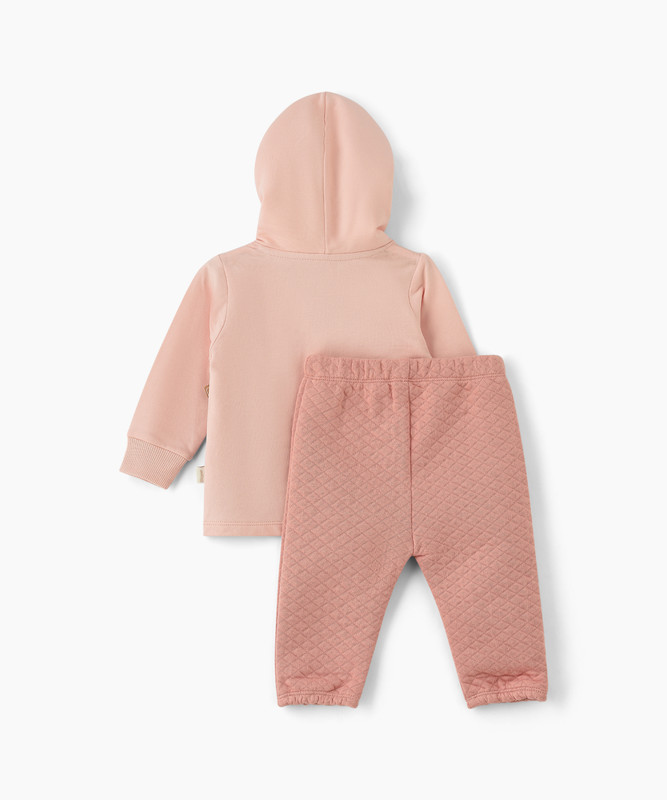 Elegant Kids Newborn Girl's Top & Bottom Set - Peach - 2 Pcs
