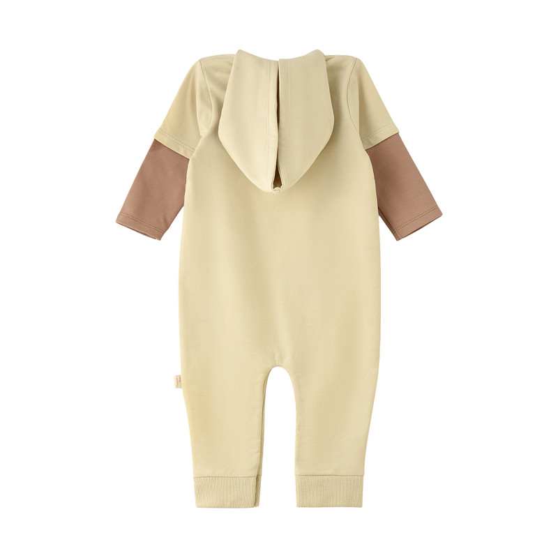 Elegant Kids Baby Boy's Hooded Sleepsuit - Beige/Brown