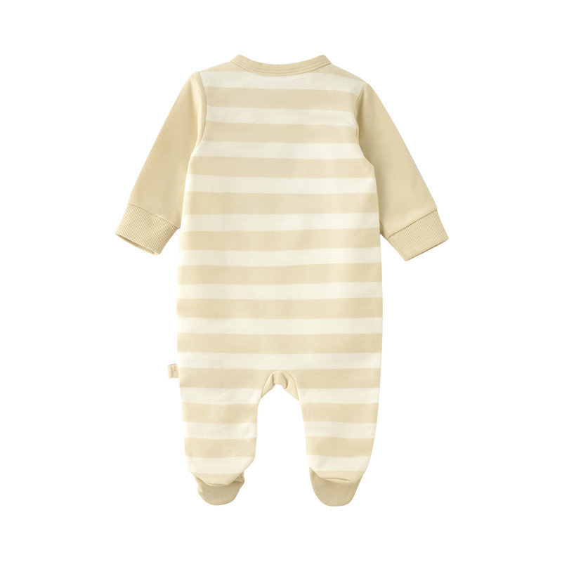 Elegant Kids Baby Boy's Striped Sleepsuit - Beige/White