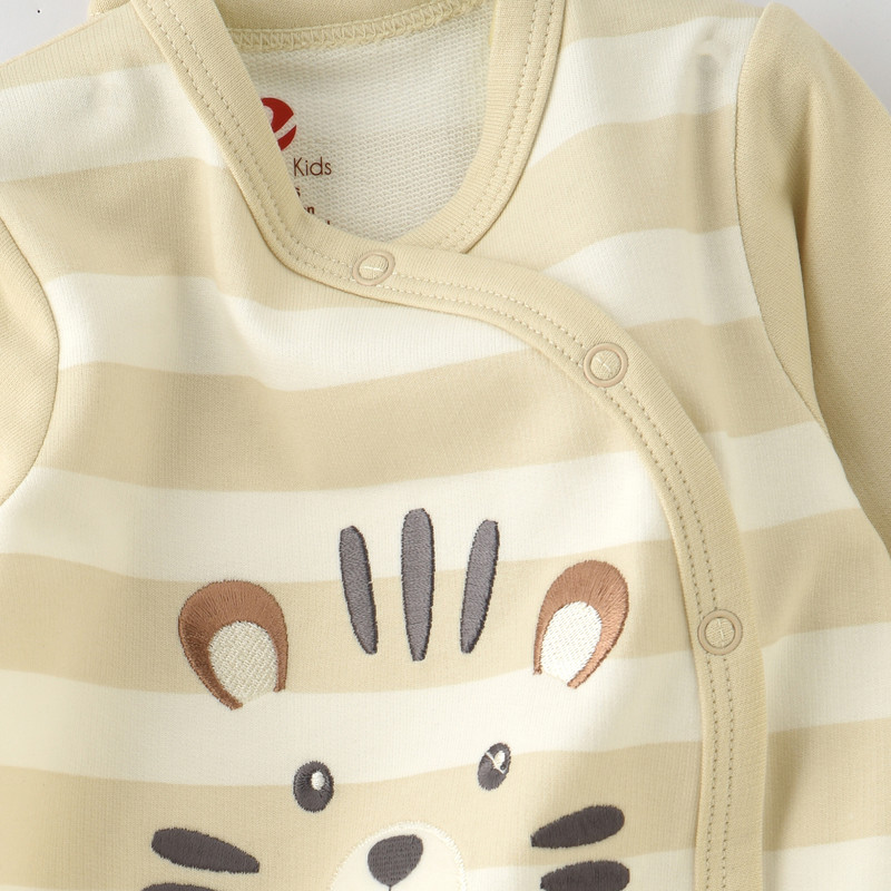 Elegant Kids Baby Boy's Striped Sleepsuit - Beige/White