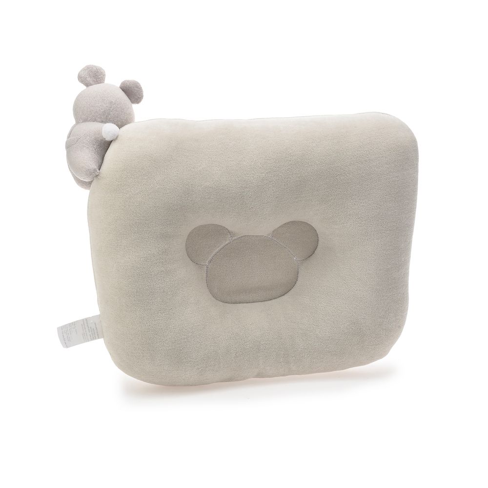 Tiny Hug - Newborn Baby Square Pillow - Grey
