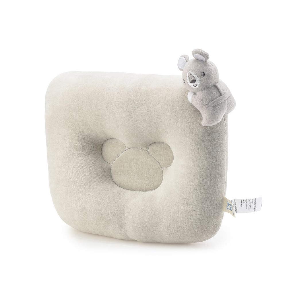 Tiny Hug - Newborn Baby Square Pillow - Grey
