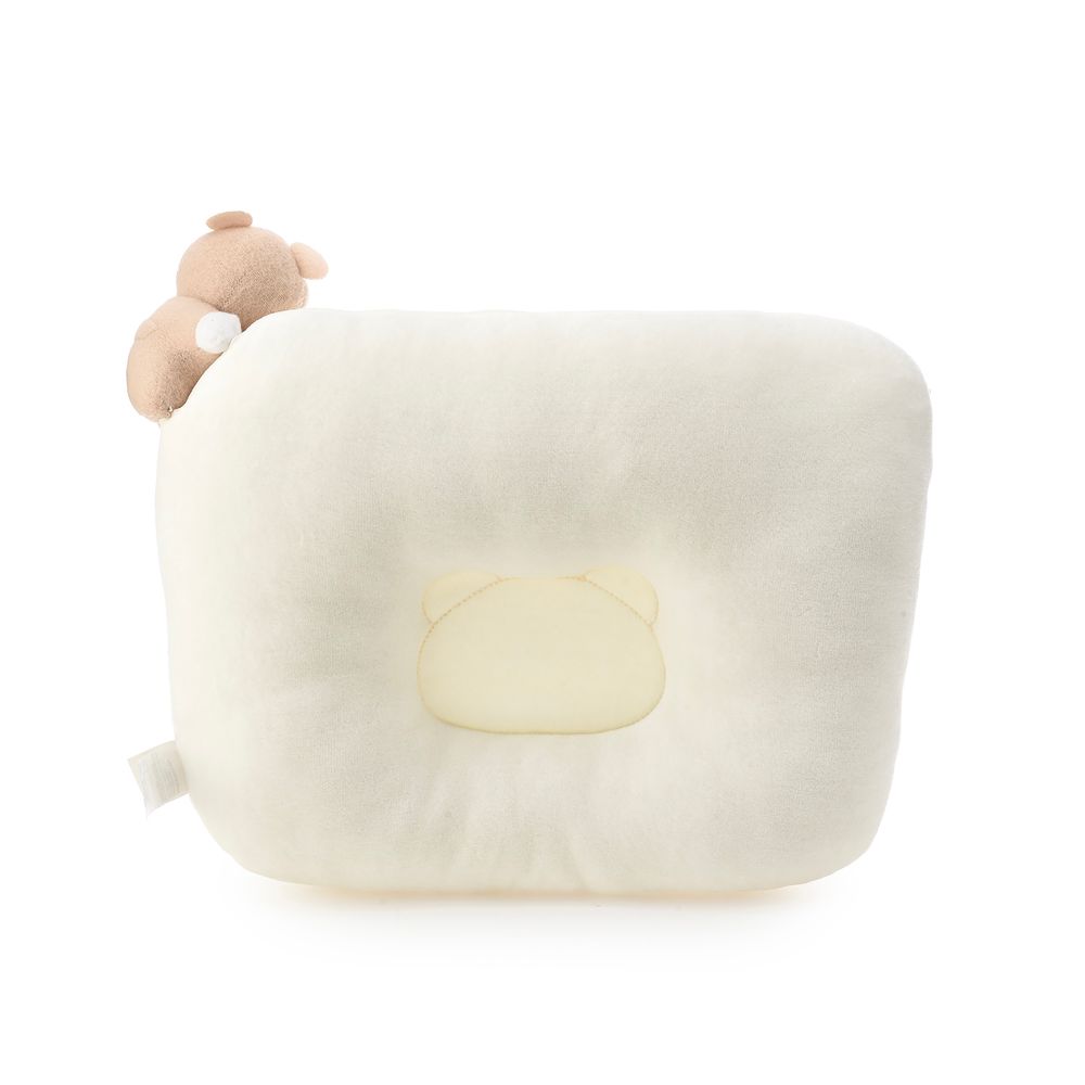 Tiny Hug - Newborn Baby Square Pillow - White