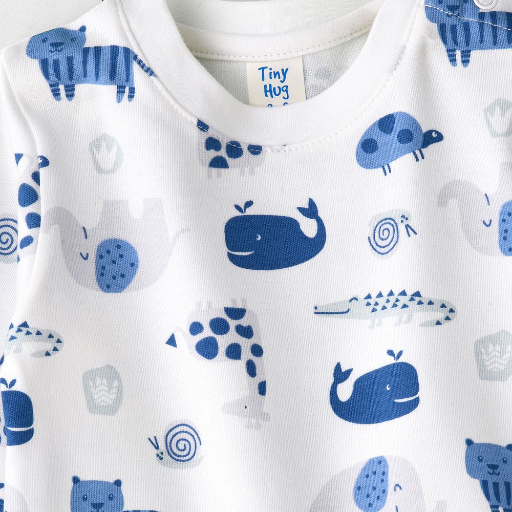 Tiny Hug Baby Boy T-Shirt & Pants Set Animals - Blue