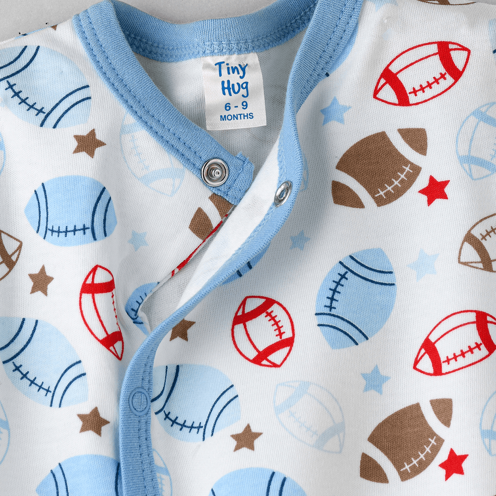 Tiny Hug Baby Boy Football Onesie - Multicolor