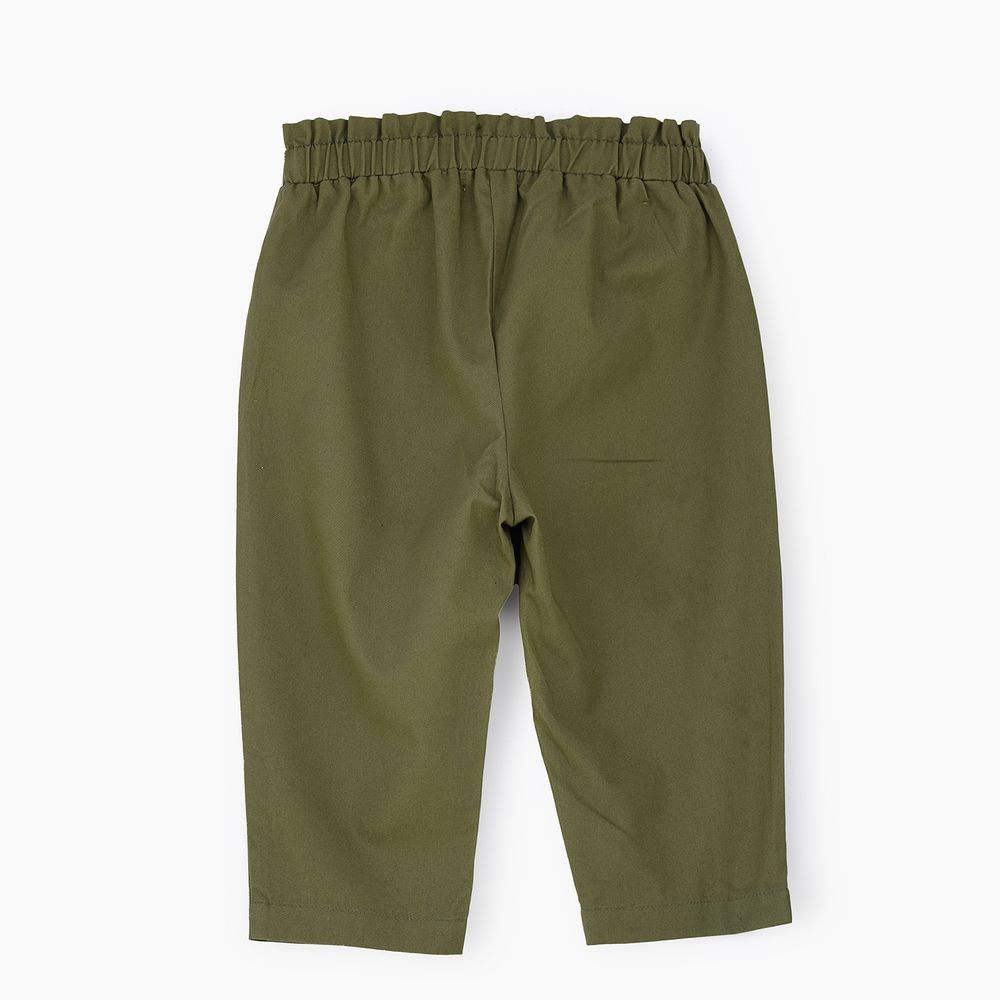 Jelliene Girls' Cotton Woven Culottes Olive - Green
