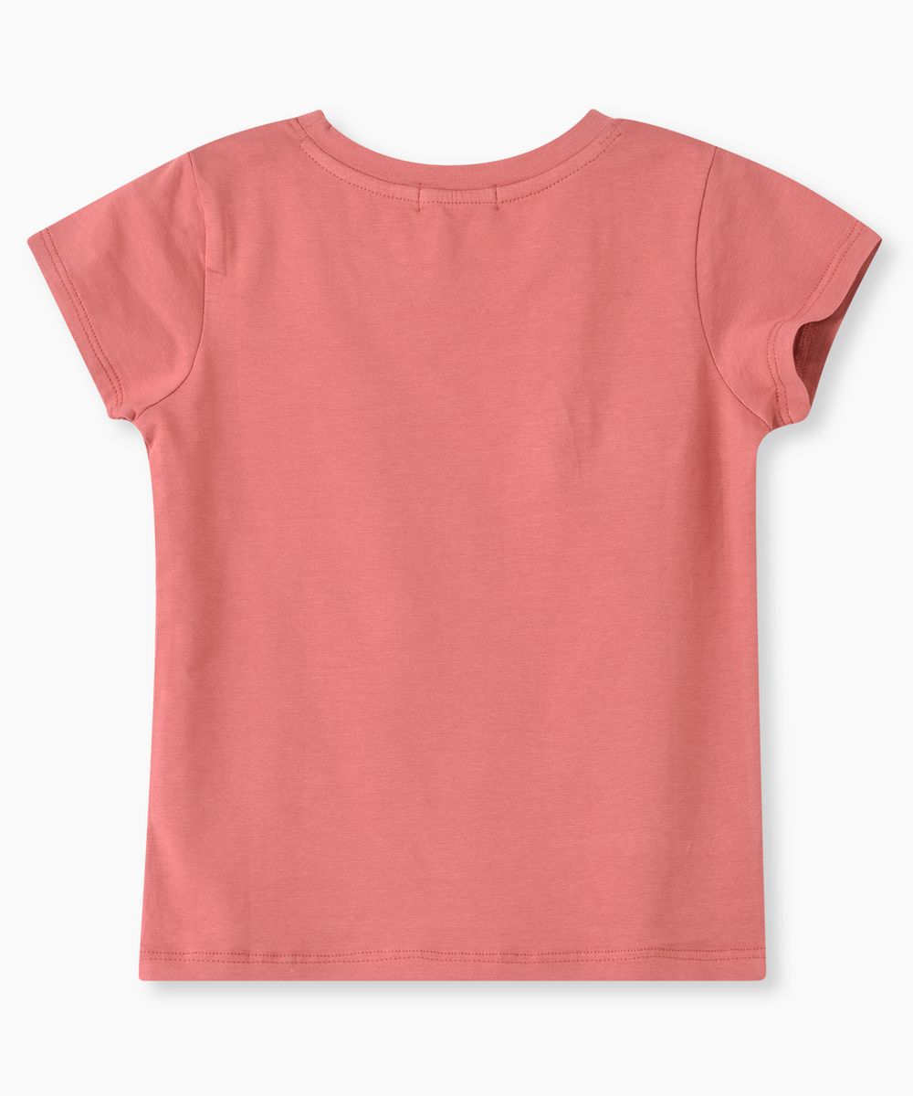 Jelliene - Crocheted Flower T-Shirt - Dark Peach