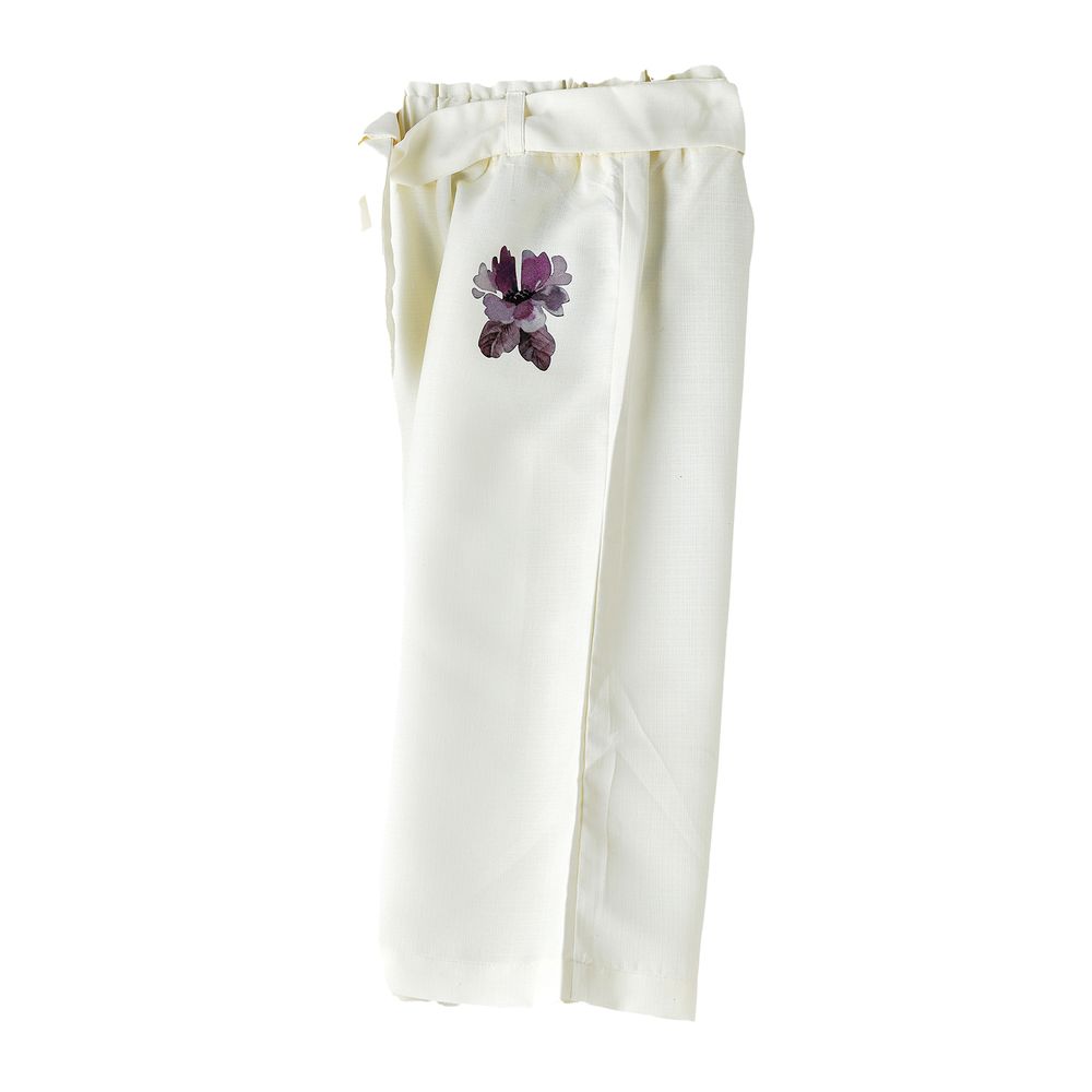 Jelliene Girls' Floral Embellished Culottes - White