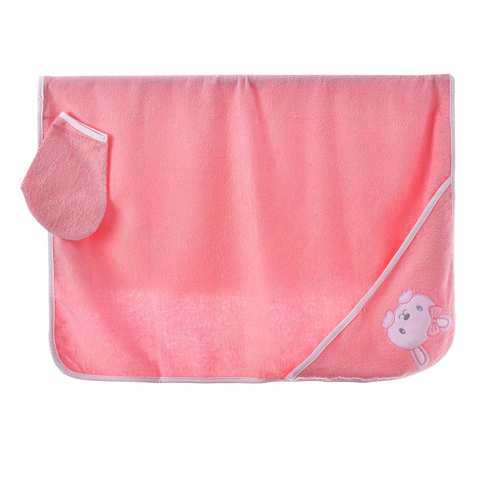Tiny Hug Baby Hooded Towel - Pink