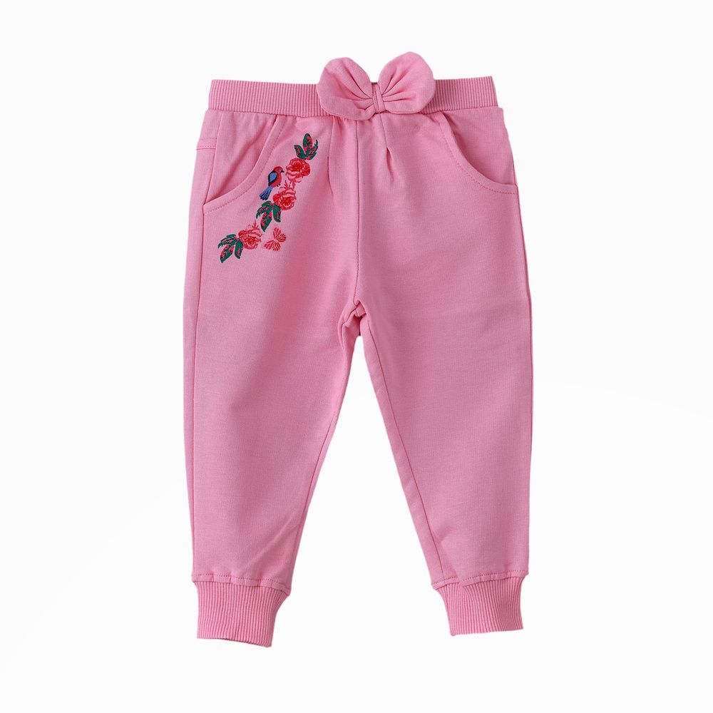 Jelliene Playful Comfort Girls' Cotton Knitted Joggers Fuchsia - Pink