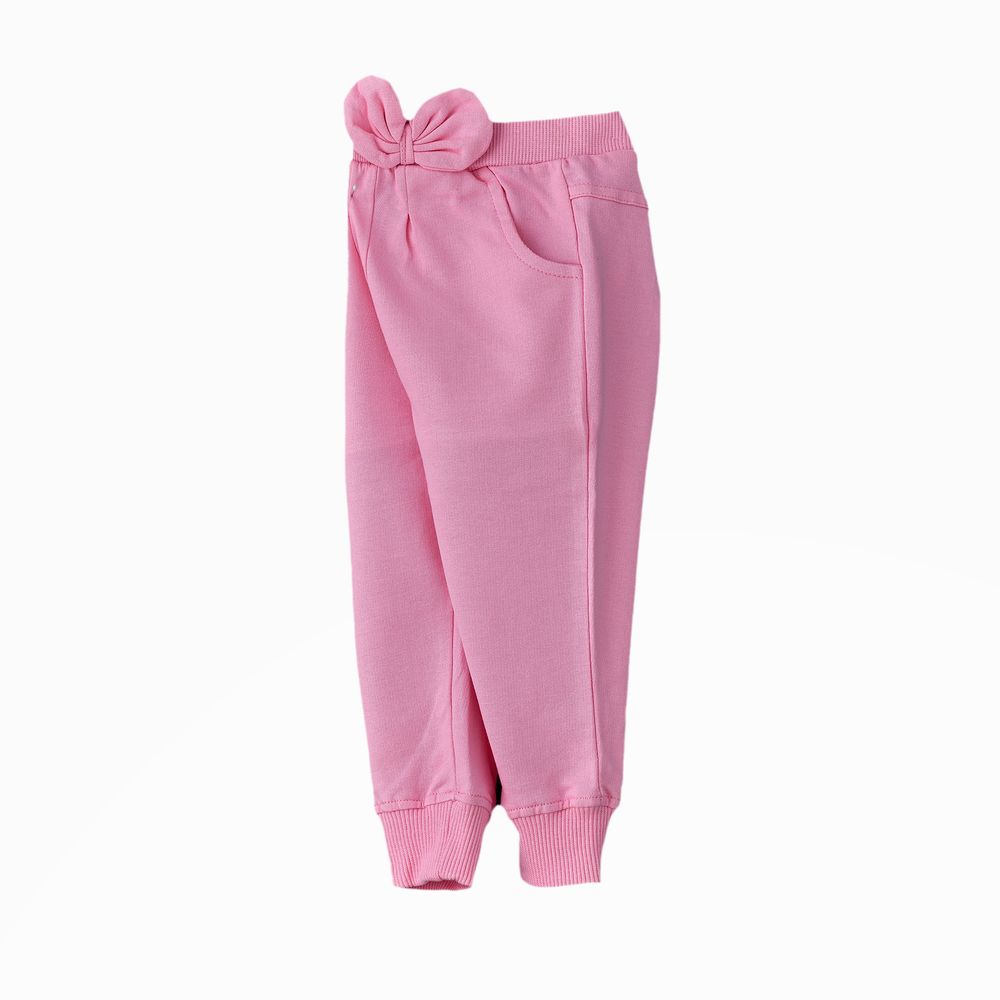 Jelliene Playful Comfort Girls' Cotton Knitted Joggers Fuchsia - Pink
