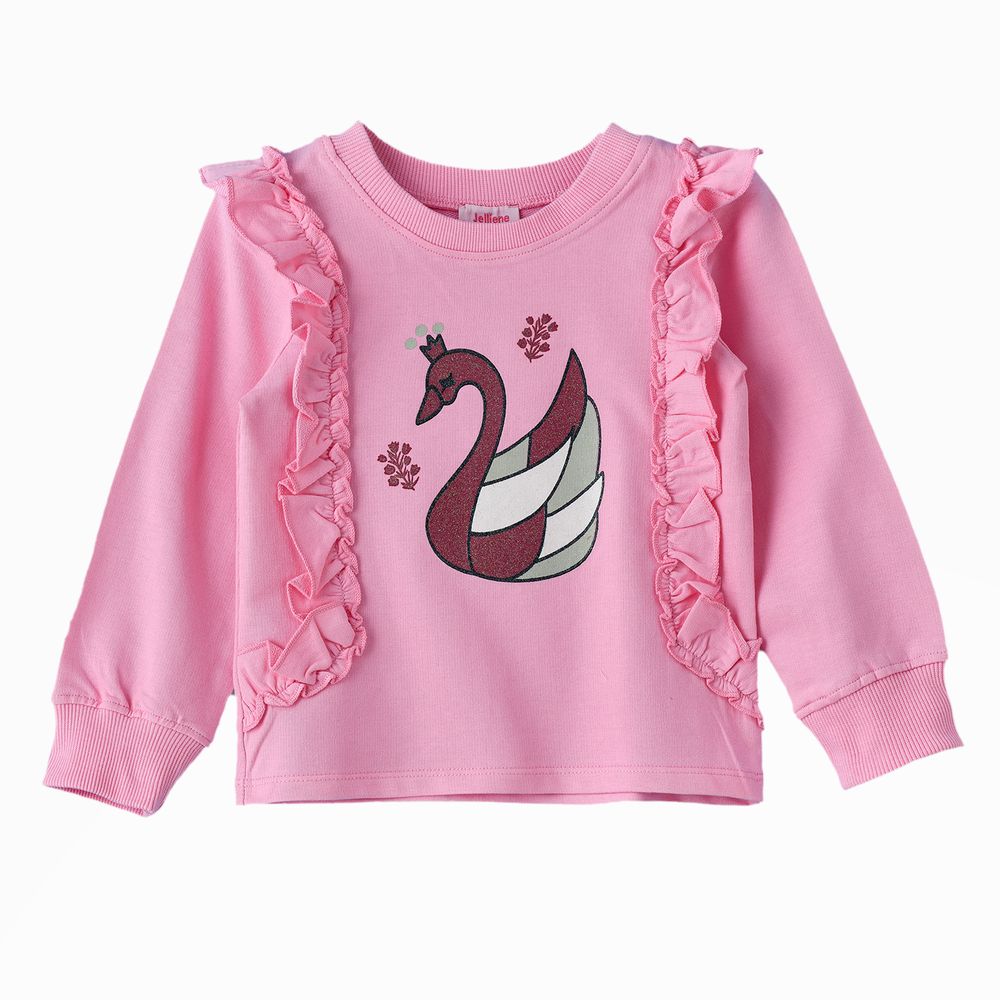 Jelliene Girl's Cozy Comfort Cotton Sweat Top
