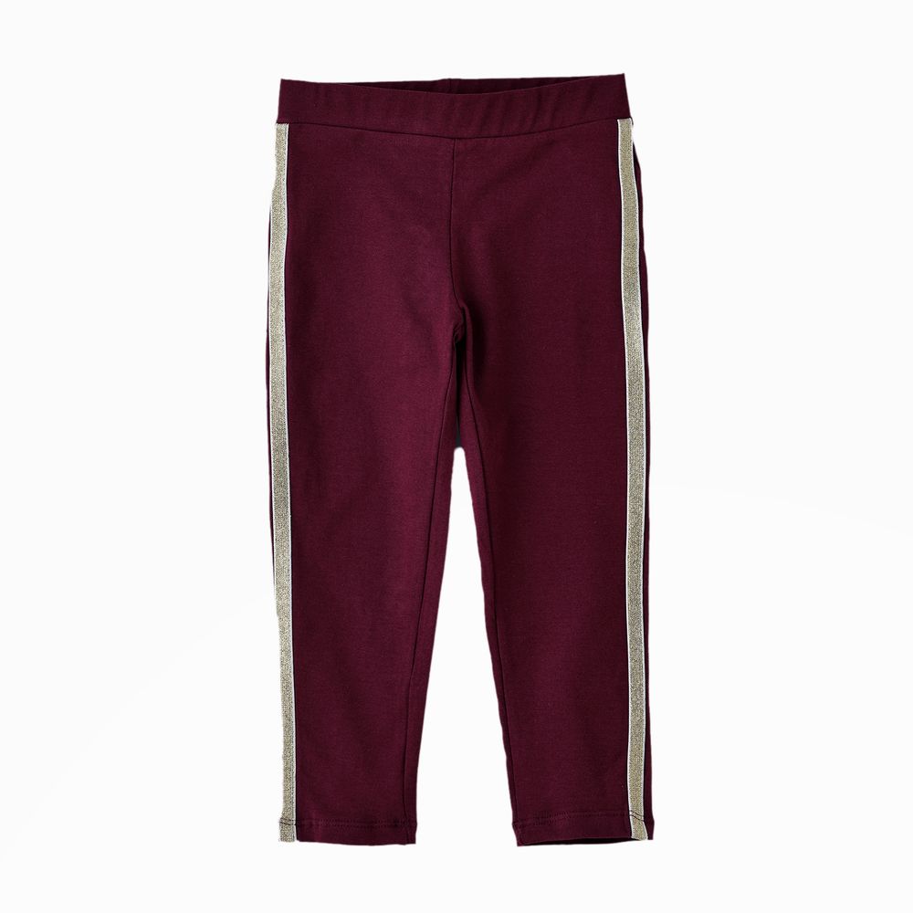 Jelliene Girls' Stretchy Comfort Knitted Leggings - Maroon