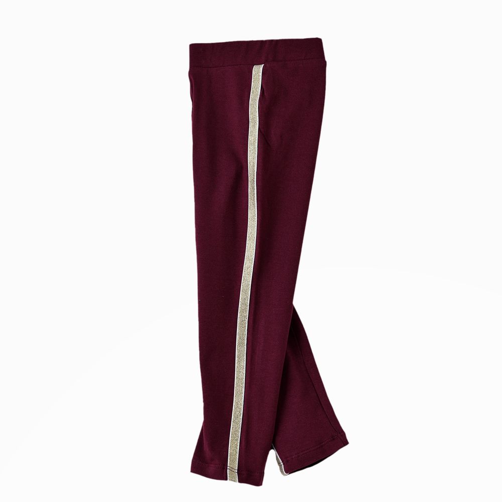 Jelliene Girls' Stretchy Comfort Knitted Leggings - Maroon