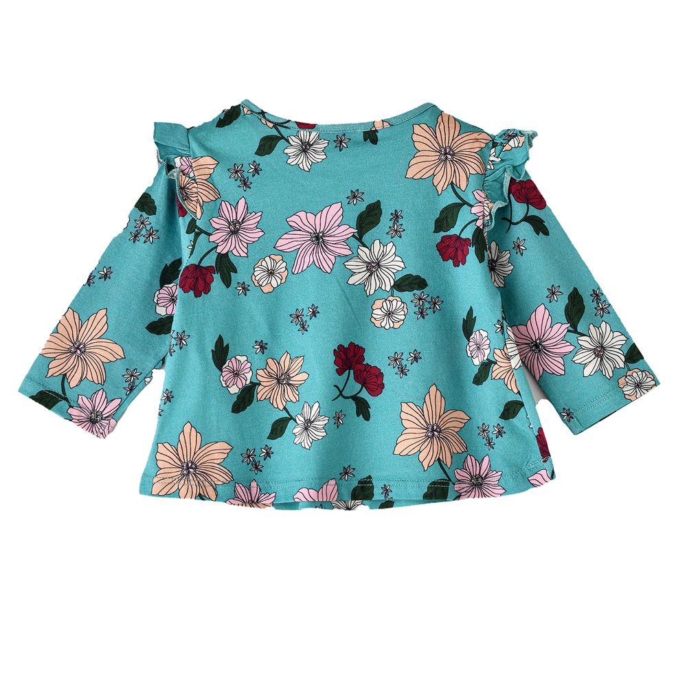 Jelliene Girl's Floral Print Long Sleeve Top