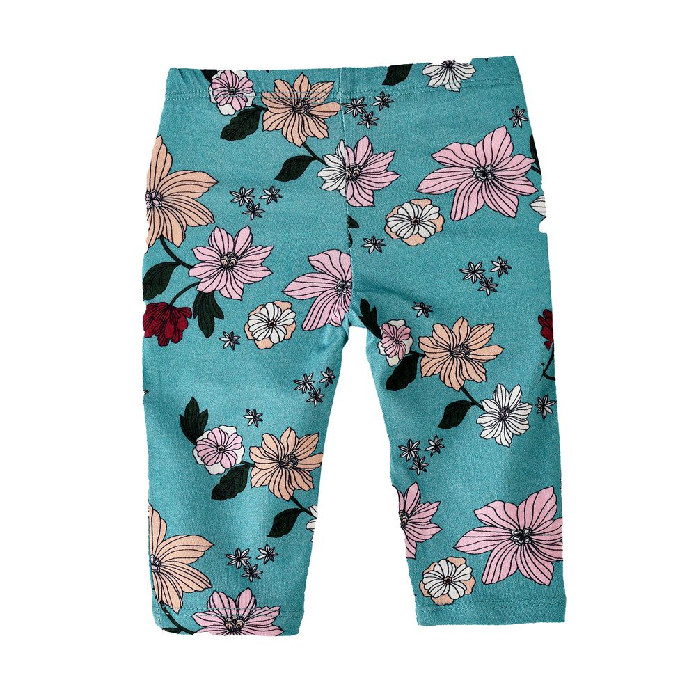 Jelliene Girl's Floral Print Elastic Waist Leggings
