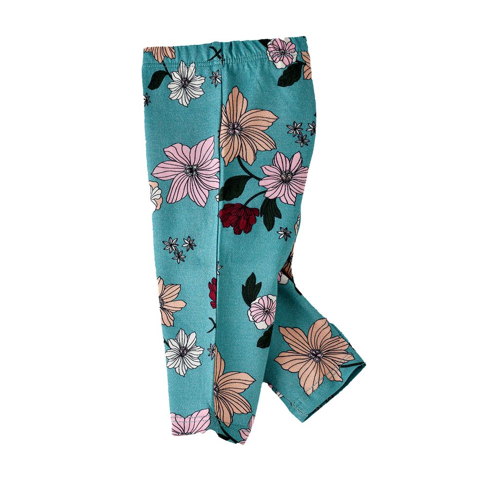 Jelliene Girl's Floral Print Elastic Waist Leggings