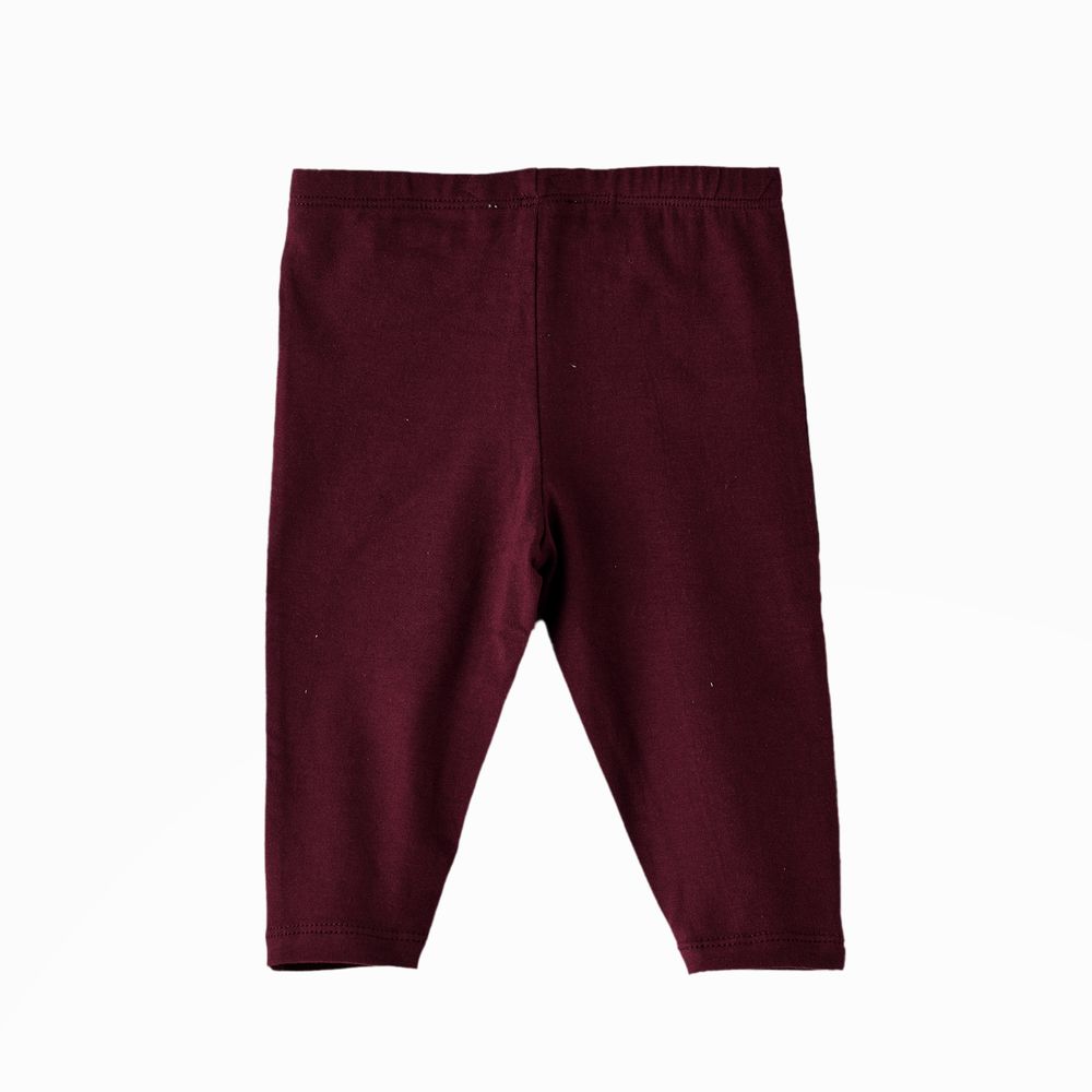 Jelliene Baby Girls' Cotton Knit Leggings - Maroon
