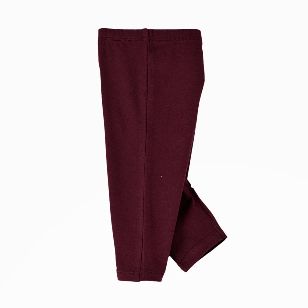 Jelliene Baby Girls' Cotton Knit Leggings - Maroon