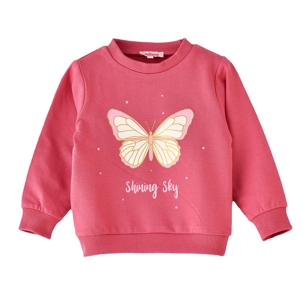 Jelliene Girl's Butterfly Print Sweatshirt