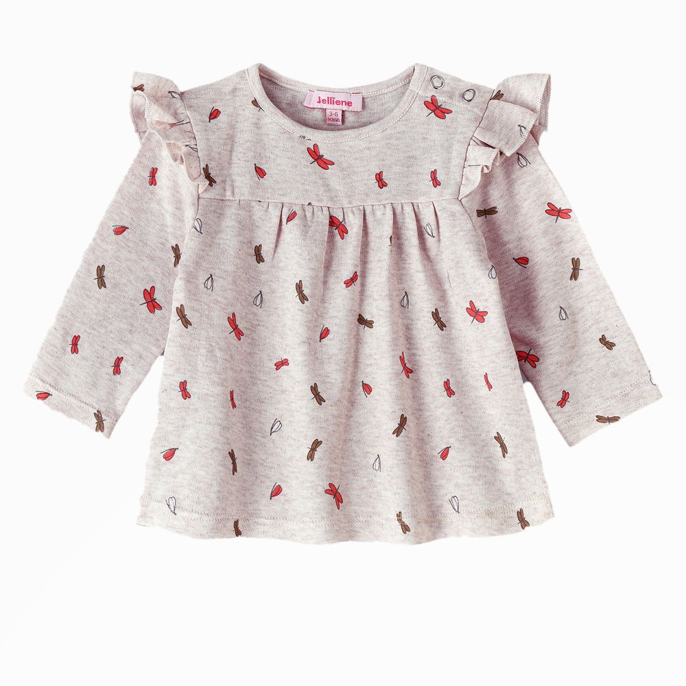 Jelliene Cozy Knit Long Sleeve T-Shirt for Girls - Grey