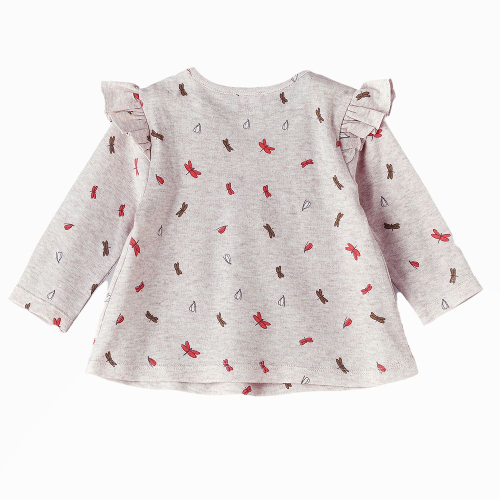 Jelliene Cozy Knit Long Sleeve T-Shirt for Girls - Grey