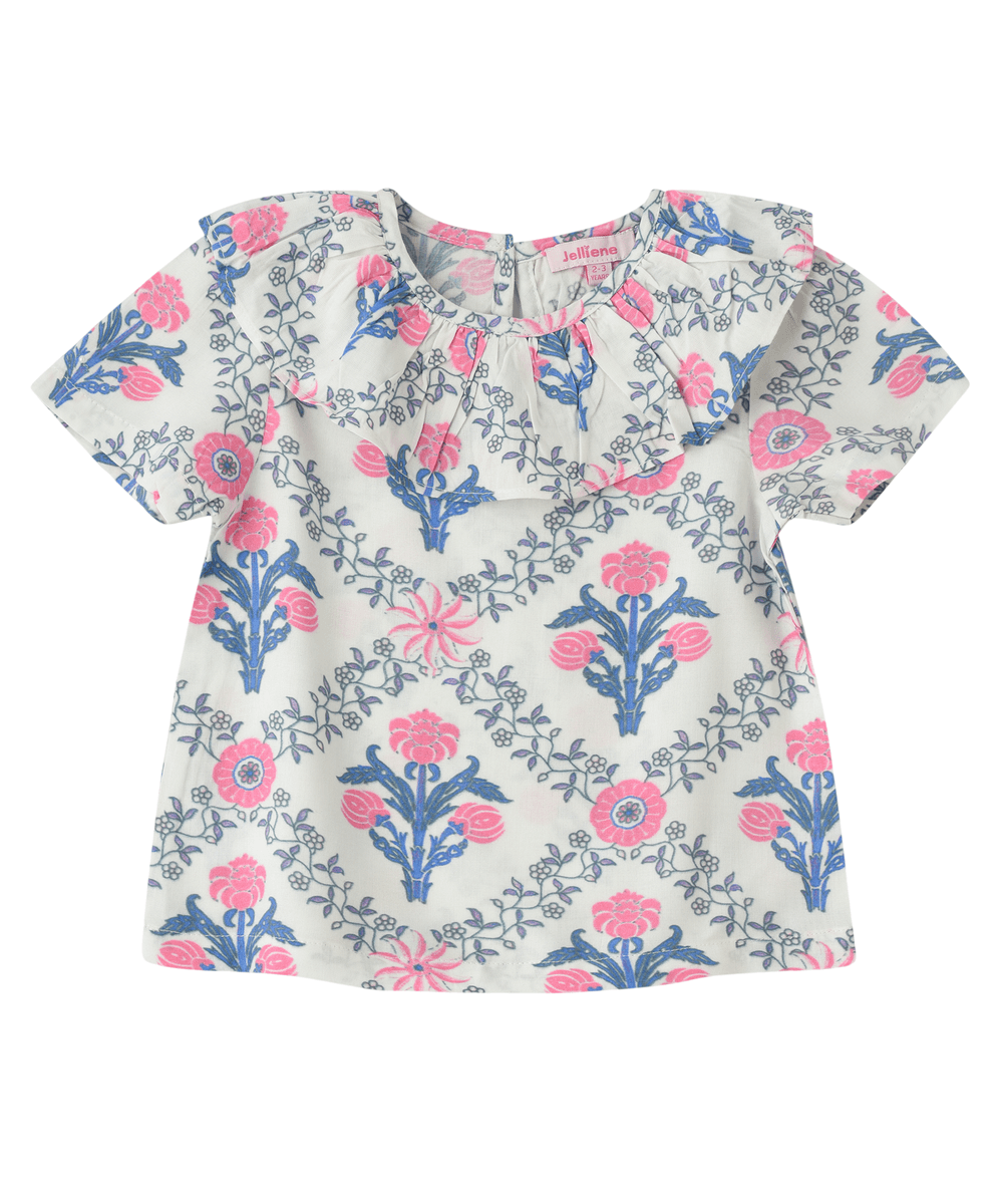 Jelliene - Blossom Breeze Floral Ruffle Top - Multicolor