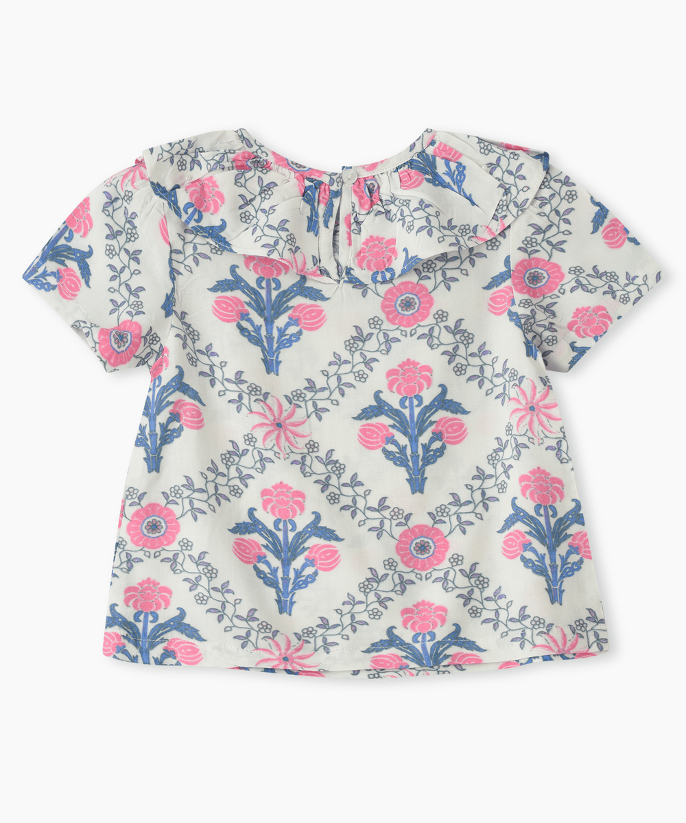 Jelliene - Blossom Breeze Floral Ruffle Top - Multicolor