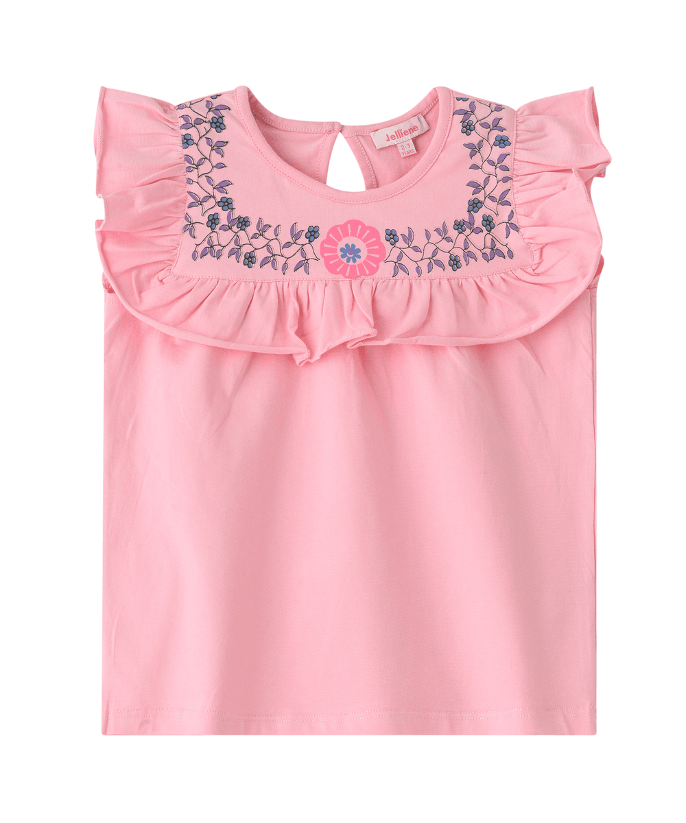 Jelliene - Petal Ruffle Charm Top - Pink