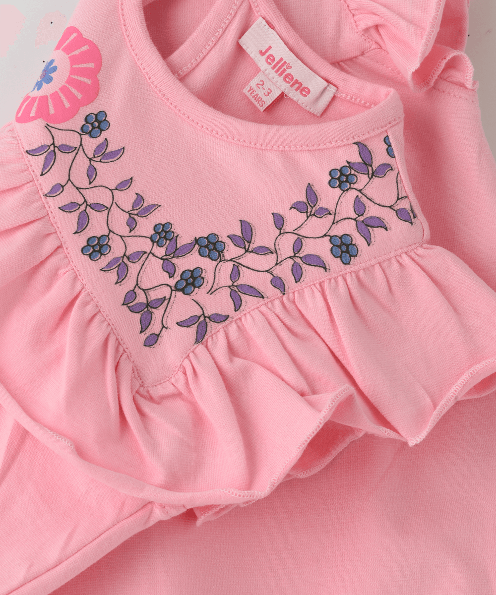 Jelliene - Petal Ruffle Charm Top - Pink