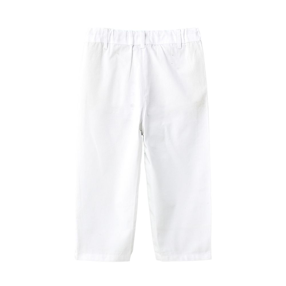 Jelliene Girl's Cotton Trousers with Floral Print - White