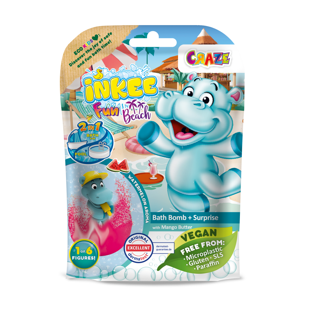 Craze - Inkee Fun Beach Bath Bomb With Surprise - Design May Vary - 1 Pc