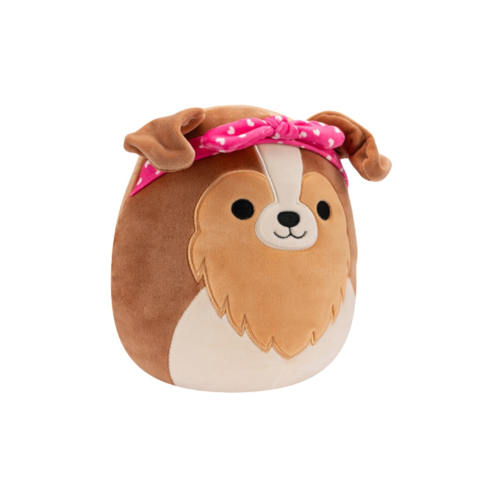 Squishmallows - Little Plush - Clip-On - Andres - Brown Sheltie WithHeart Bandana 3.5"
