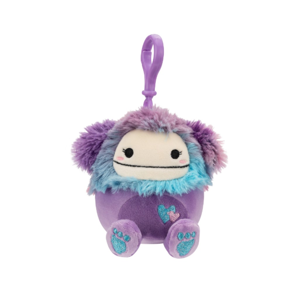 Squishmallows - Little Plush - Clip-On - Eden - Purple Bigfoot WithHearts 3.5"