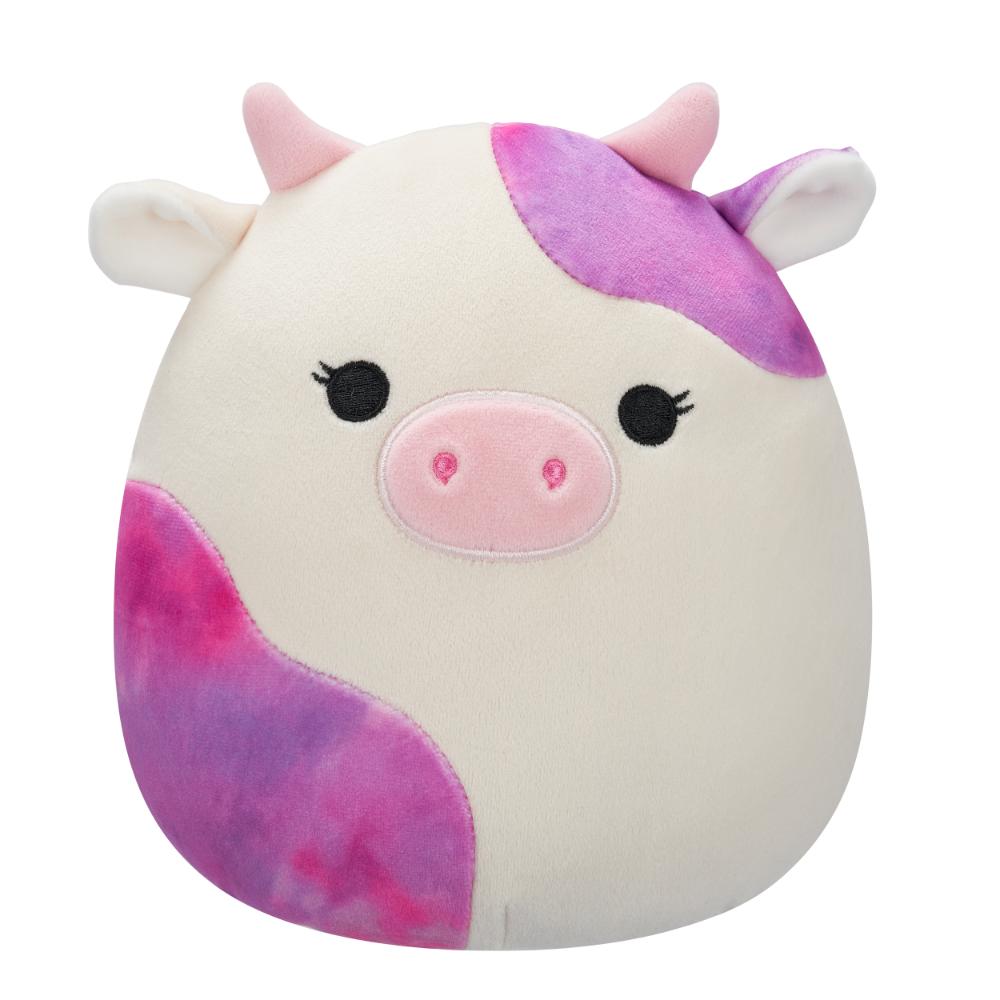 Squishmallows - Kalina Cow With Tie-Dye Spots Plush Toy - White/Pink/Purple - 12.7 cm