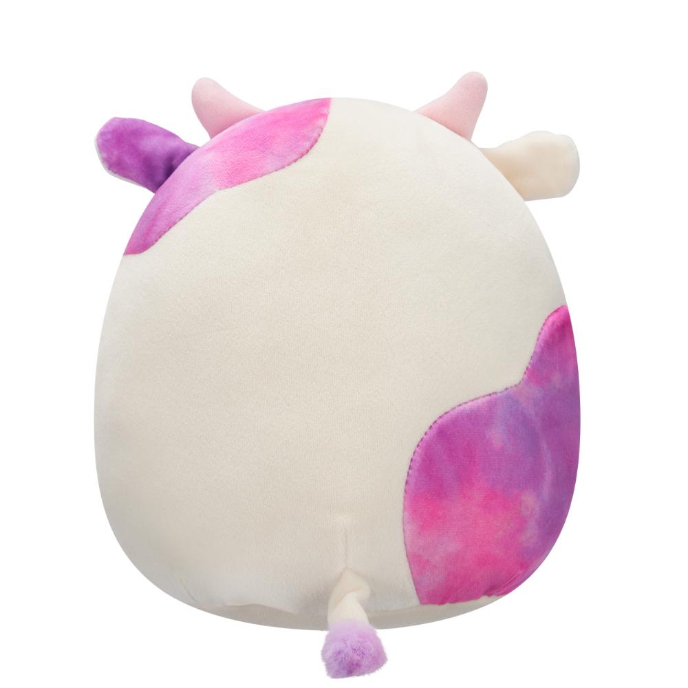 Squishmallows - Kalina Cow With Tie-Dye Spots Plush Toy - White/Pink/Purple - 12.7 cm