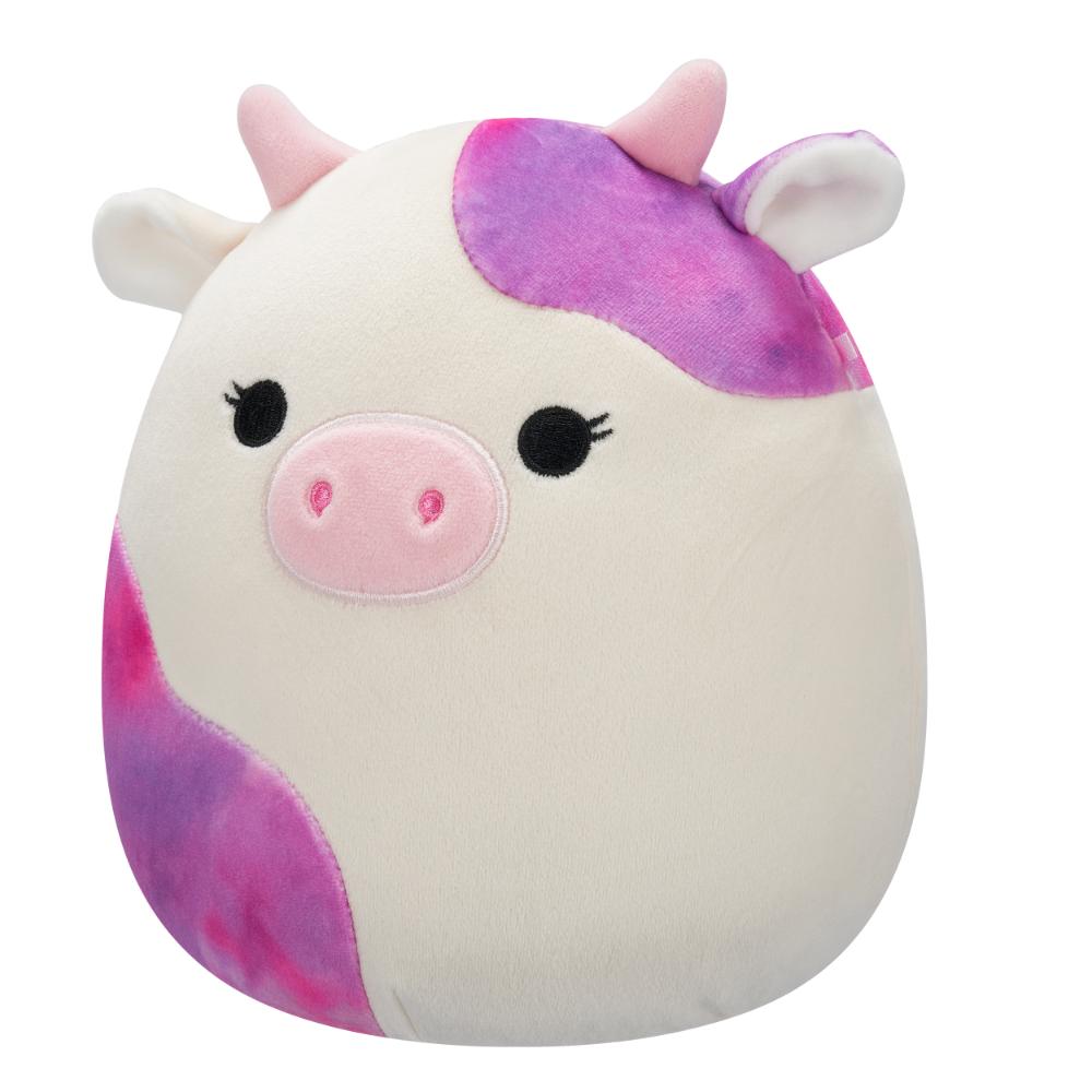 Squishmallows - Kalina Cow With Tie-Dye Spots Plush Toy - White/Pink/Purple - 12.7 cm