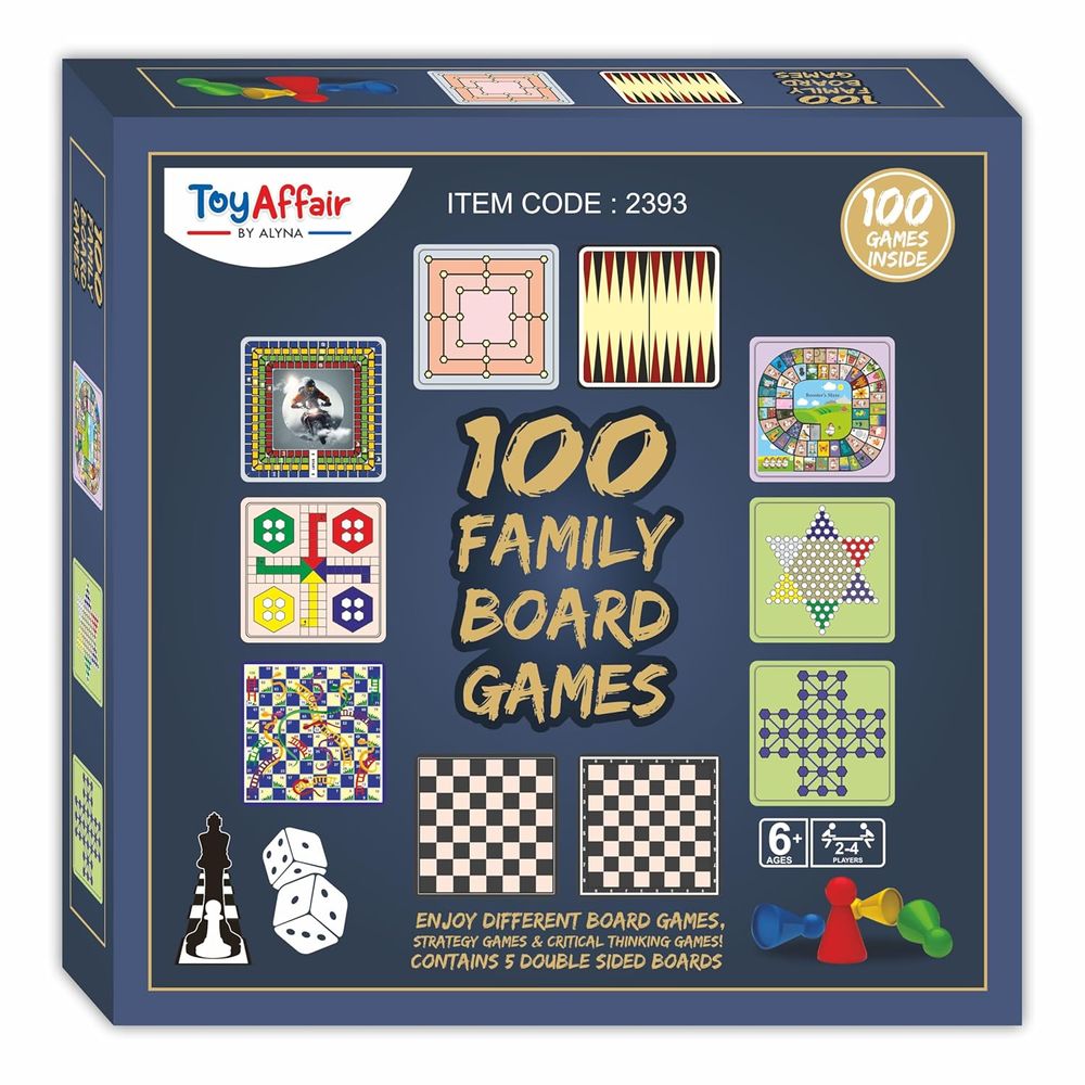 Toy Affair - 100-in-1 Board Game Set - Multicolor - 176 Pc Set