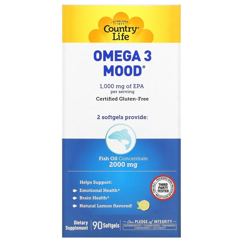 Country Life - Omega 3 Mood 2000 Mg Softgels - 90 Pcs