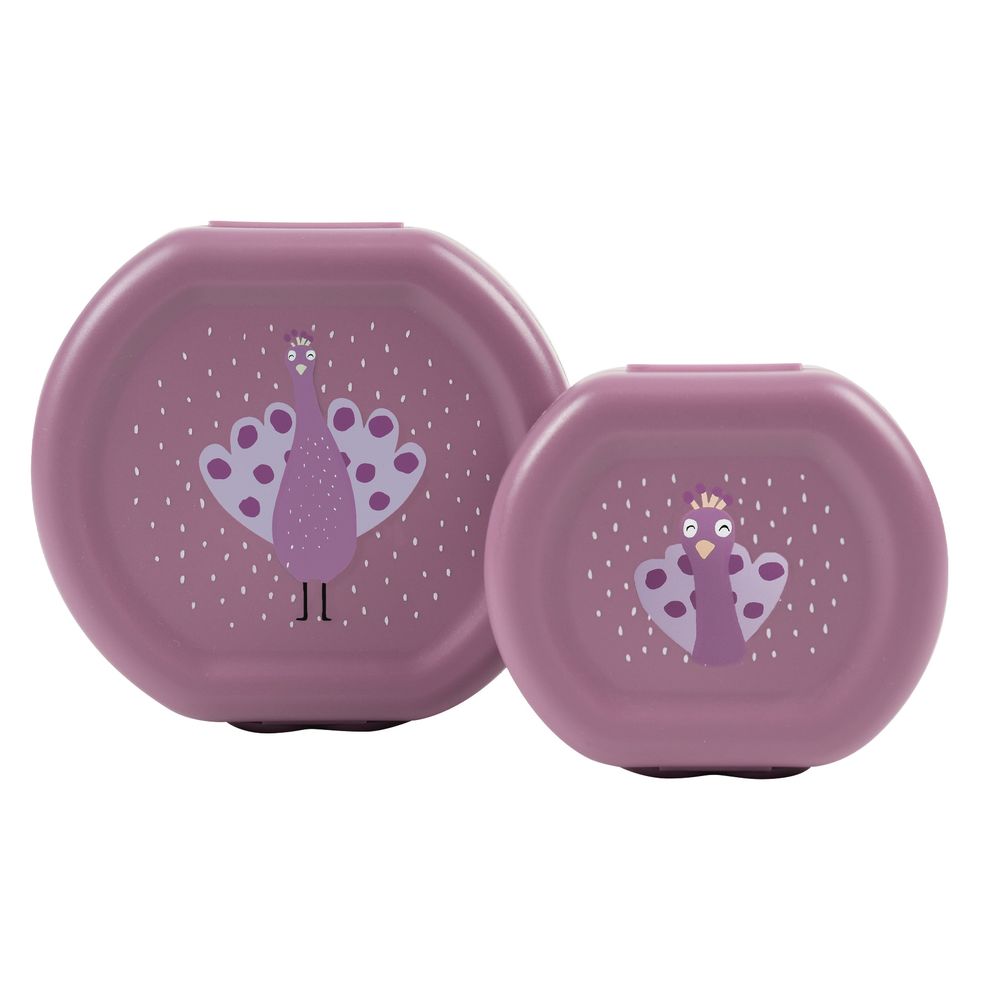 Trixie - Kids Snack Box With Clip Set - Mrs. Peacock - 2 Pcs