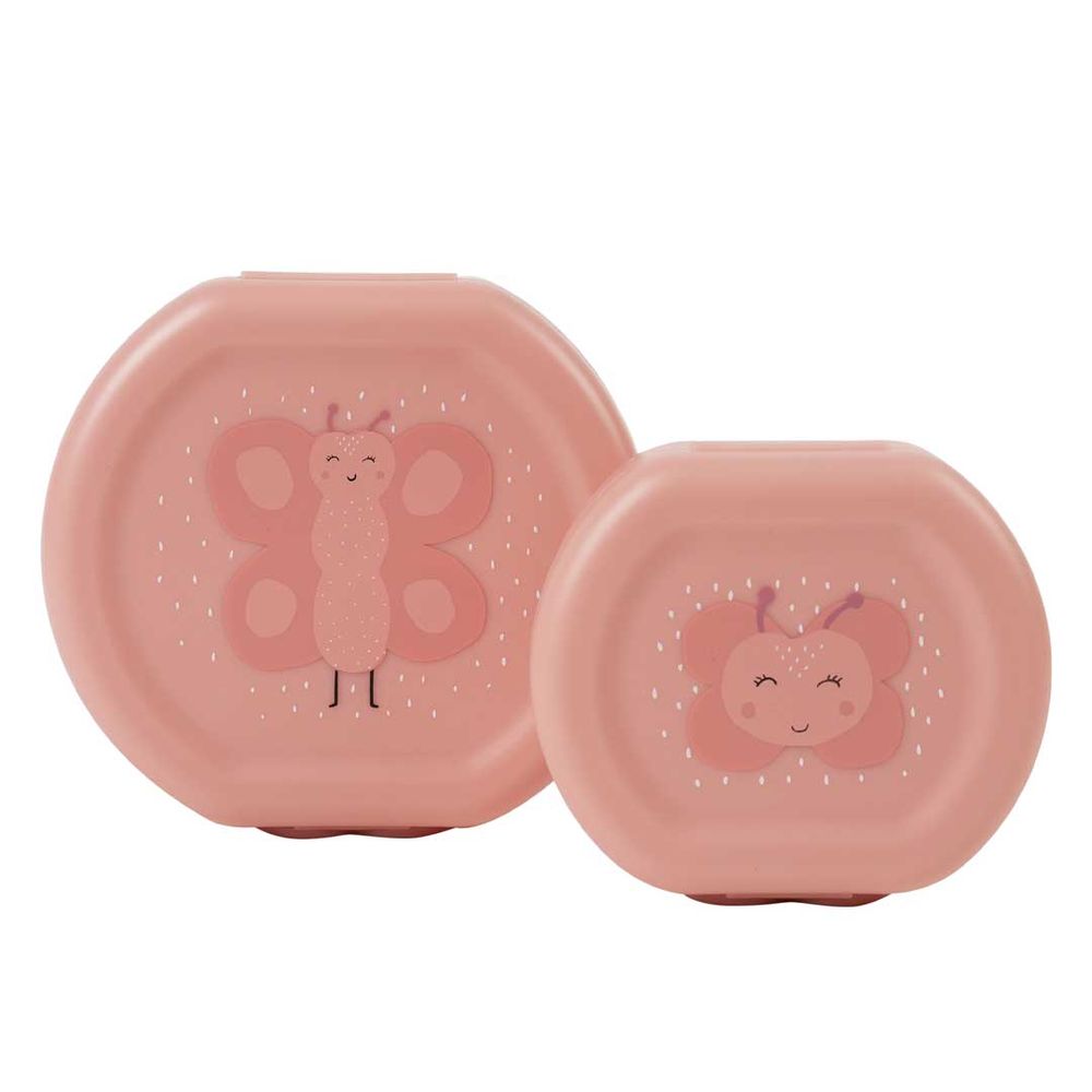 Trixie - Kids Snack Box With Clip Set - Mrs. Butterfly - 2 Pcs