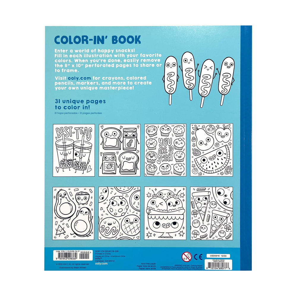 كتاب Color-In Book: Happy Snacks