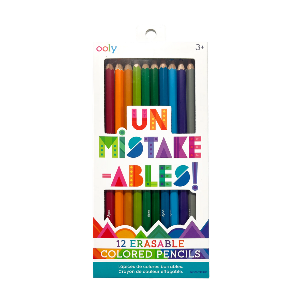 Ooly - Un-Mistake-Ables Erasable Colored Pencil Set - Multicolor - 12 Pcs