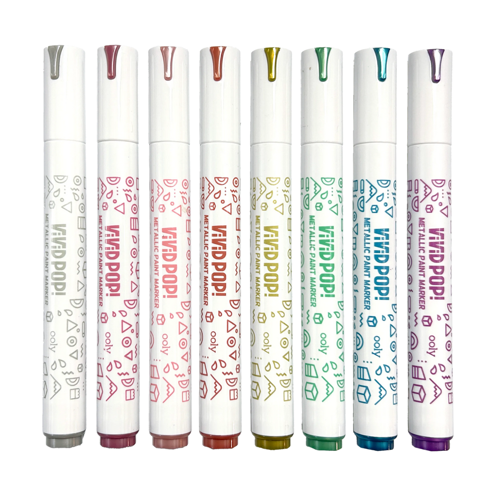 Ooly - Vivid Pop! Opaque Metallic Paint Marker Set - Multicolor - 8 Pcs